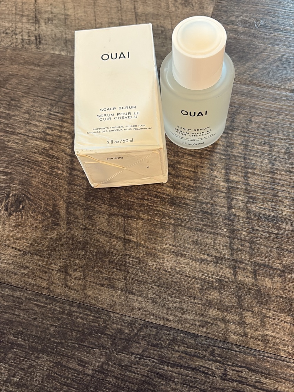 OUAI Scalp Serum — Frosted White Bottle with White Box